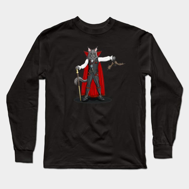 Halloween in Catsylvania Long Sleeve T-Shirt by Sneezing Fish